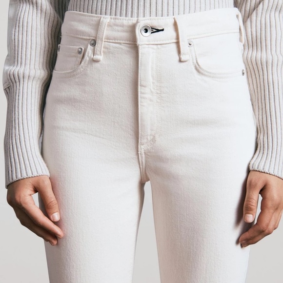 Rag & Bone Nina High Rise Ankle Cigarette Jeans, Ecru - Picture 6 of 14